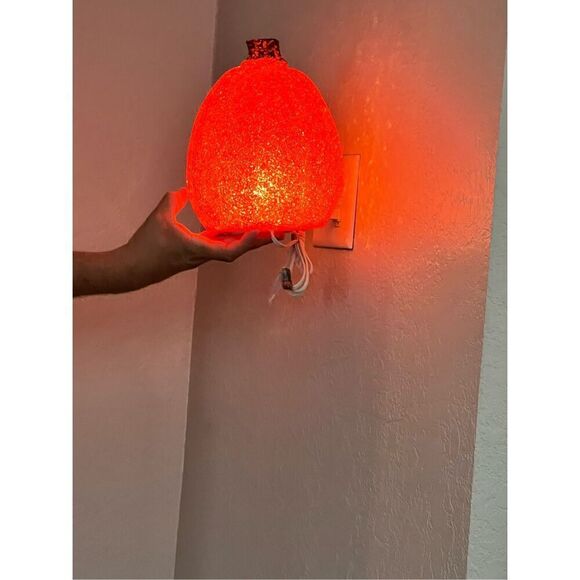 Halloween Pumpkin Melted Popcorn Plastic Light Up Jack O’Lantern Vtg 10" - Picture 2 of 2